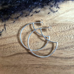 Load image into Gallery viewer, Silver Crescent Hoops
