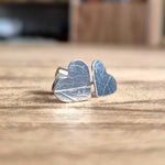 Load image into Gallery viewer, Leaf Imprinted Heart Studs
