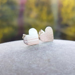 Load image into Gallery viewer, Leaf Imprinted Heart Studs
