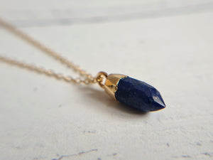 Lapis Lazuli crystal point pendant