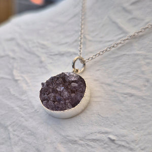 Purple Druzy Pendant
