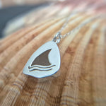 Load image into Gallery viewer, Sea Glass Pendant - Shark fin
