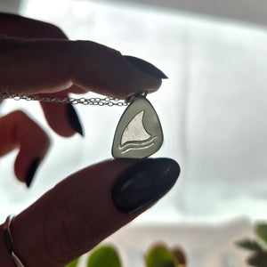 Sea Glass Pendant - Shark fin