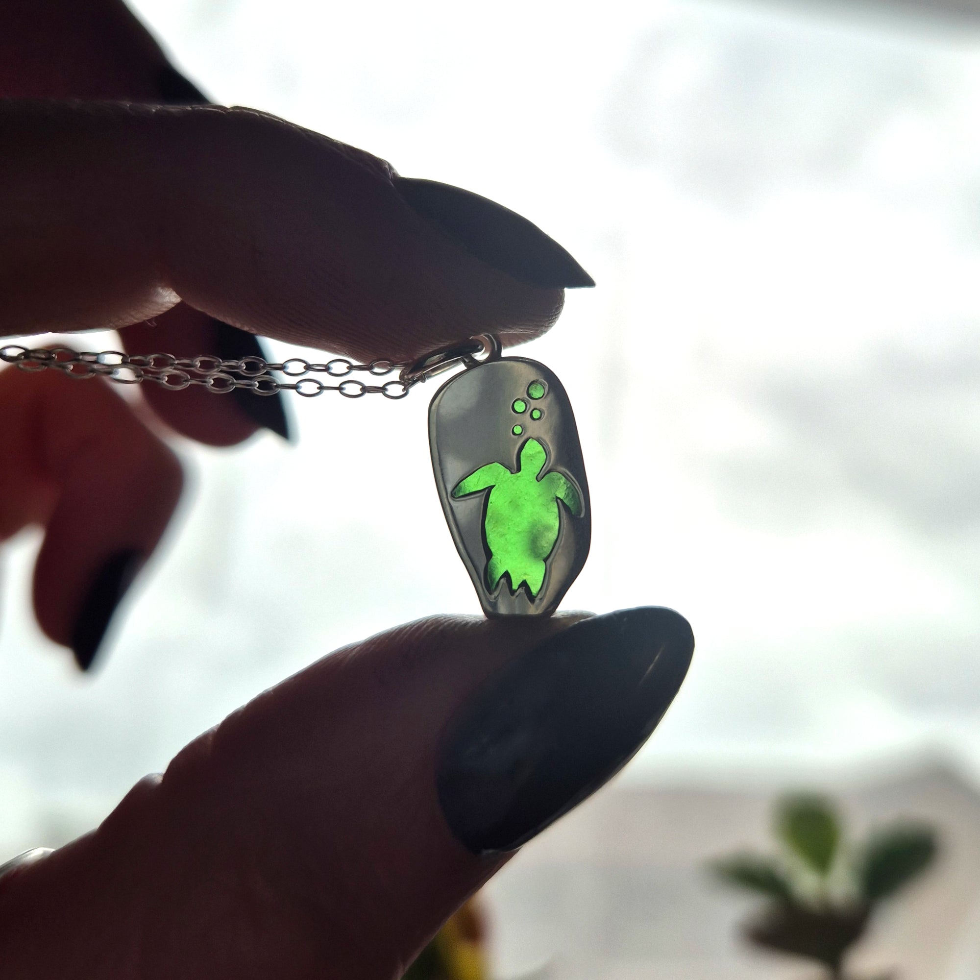 Sea Glass Pendant - Turtle