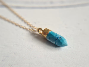 Turquoise crystal point pendant