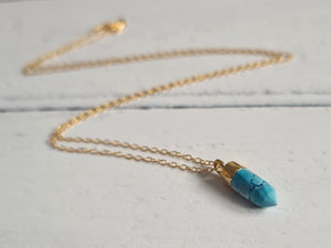Turquoise crystal point pendant
