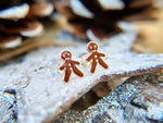Load image into Gallery viewer, Silver Gingerbread Men Studs
