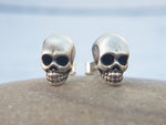 Load image into Gallery viewer, Silver Skull Studs
