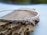 Load image into Gallery viewer, Tree Bark Hammered Silver Bangle
