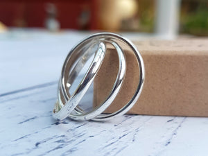Silver Trinity Rings - 2mm Wide