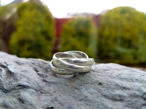 Silver Trinity Rings - 4mm Wide